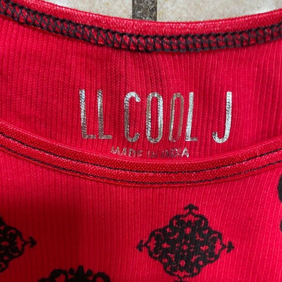 LL Cool J Red/Black Printed Cami Juniors L - Picture 2 of 3